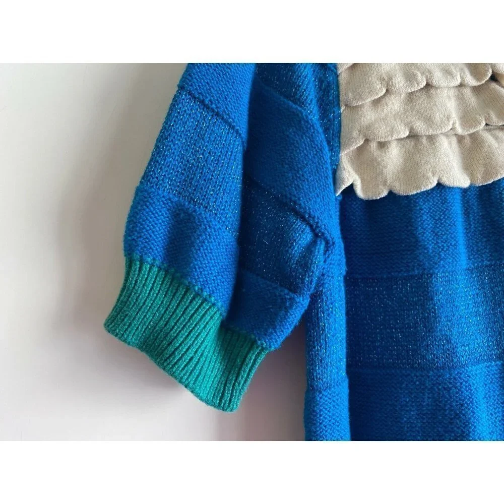140 Hanna Andersson‎ Scalloped Sweater Dress Blue